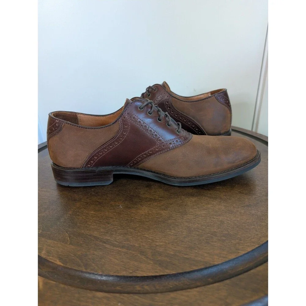 Johnston & Murphy 9 Saddle Shoes Oxfords Leather Suede Brown Formal Wedding Work